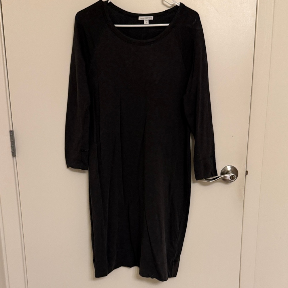James Perse Dark Grey 100% Cotton Jersey Dress